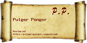 Pulger Pongor névjegykártya